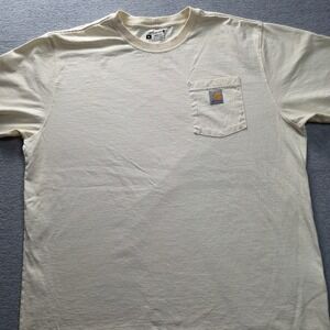 Carhartt K87 Men's XL Cream Off White Loose Fit Heavyweight Pocket T-Shirt